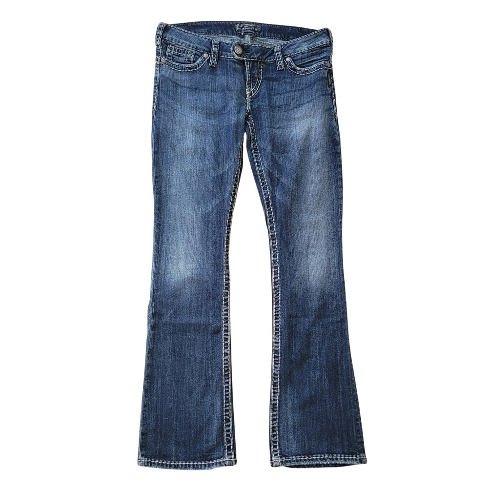 Silver Jeans Co 30 Tuesday Bootcut Jeans Womens Dark Wash Low Rise Slim Fit